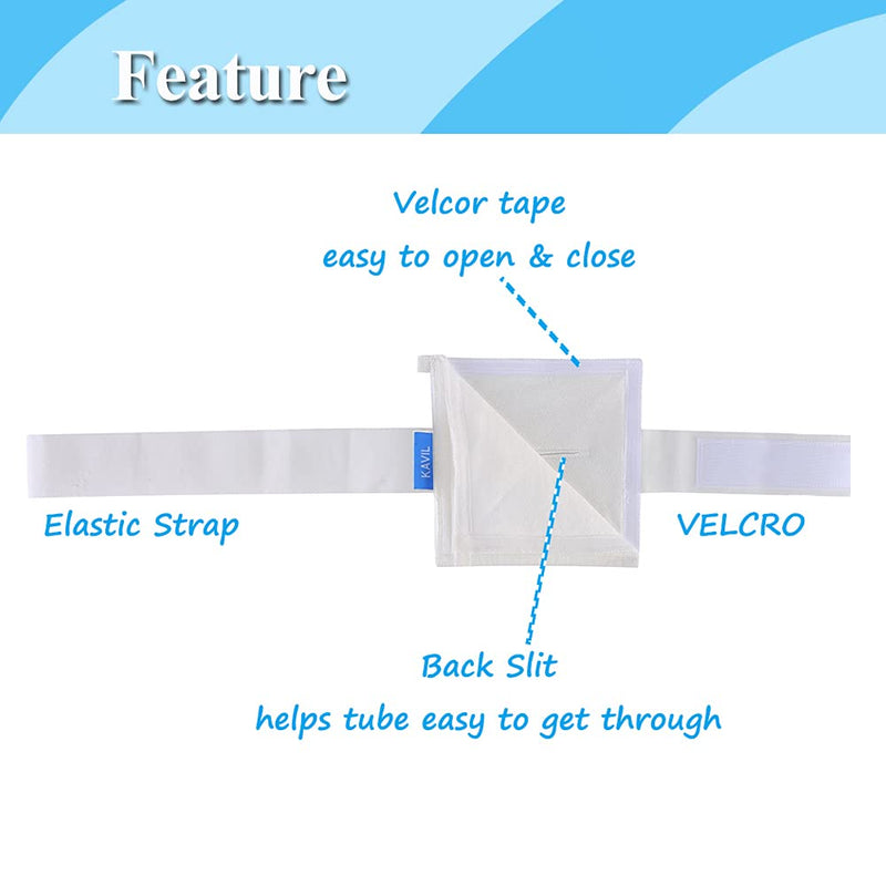 Feeding Tube Holder g Tube Belt Feeding Tube Supplies Peg Tube Holder Belt Pd Dialysis Cover Large Size (6 Inch *6 Inch)
