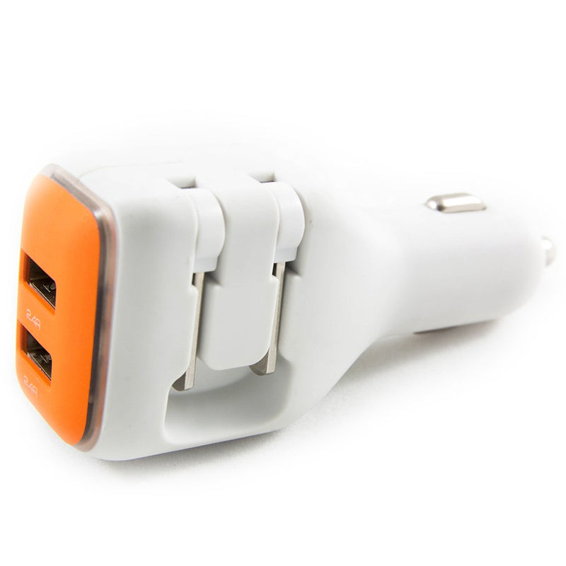 DualX Dual USB Charger for Car And Home by RapidX - Orange