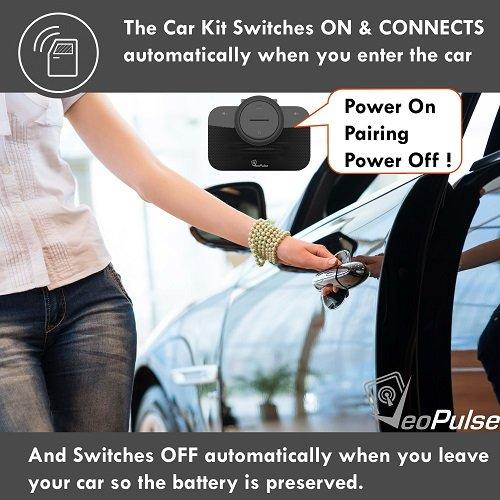 VeoPulse Car Speakerphone B-PRO 2 Hands Free with Bluetooth Automatic Cellphone Connection