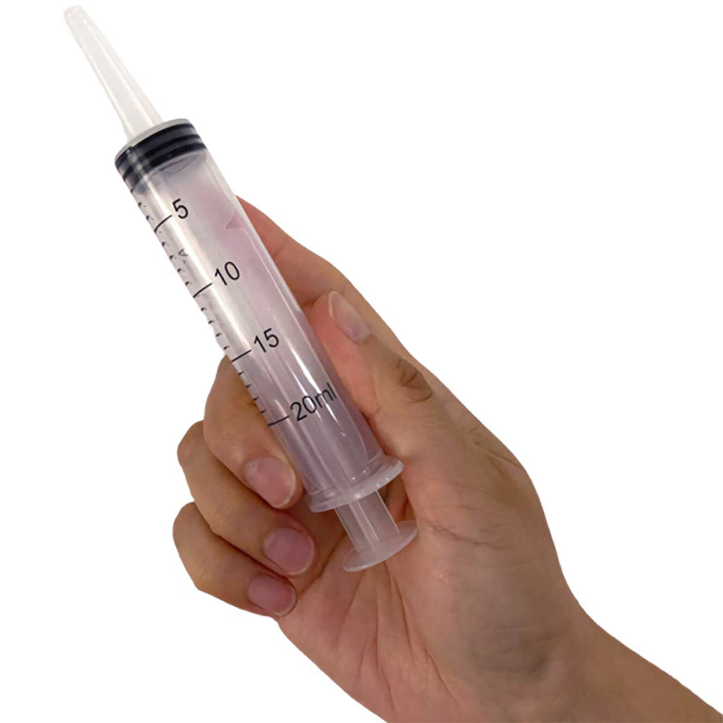 Pack of 6 20ml Syringes with Lid YUTOU Dosing Syringe Plastic Syringe Sterile Without Needle for Scientific Laboratories, Liquid Measuring and Dispensing, Animal Feeding, Plant Watering