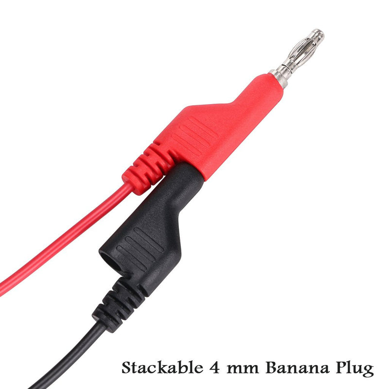 Sumnacon Multimeter Test Lead Set - Stackable Banana Plug to Minigrabber, Banana Plug to Alligator Clips Test Cable Kit, Flexible Silicone Electrical Test Wire Leads with Protective