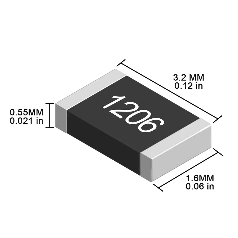 AUKENIEN 1206 SMD resistor assortment 45 values 1800 pieces 0R to 10M Ohm resistor 1/4W SMT resistors kit with ±5% tolerance 1206 ±5% resistance