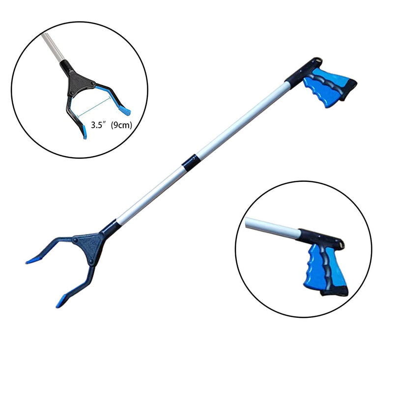 LGEGE 32"(81cm) Reacher Claw Grabber Tool, Foldable Grabbers for Elderly, 90 Degree Rotating Head, Lightweight Extra Long Handy Trash Claw Grabber, Reaching Tool for Trash Pick Up, Litter Picker