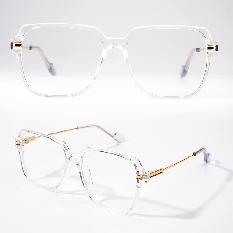 Blue Light Blocking Glasses with Multicolor Chic TR90 Frame Metal Temple for Women Men Remy Clear