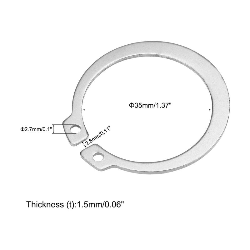 uxcell 42.7mm External Circlips C-Clip Retaining Shaft Snap Rings 304 Stainless Steel 20pcs