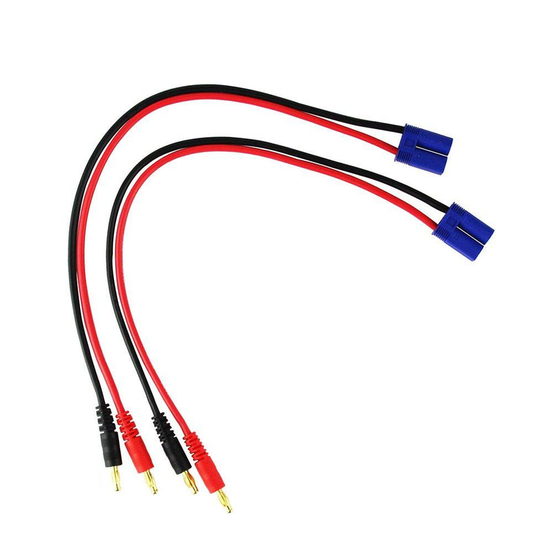 OliYin 2pcs EC5 Male Connector Plug 4mm Banana Plugs Battery Charge Lead Adapter Silicone Cable 30cm 11.8inch(Pack of 2)