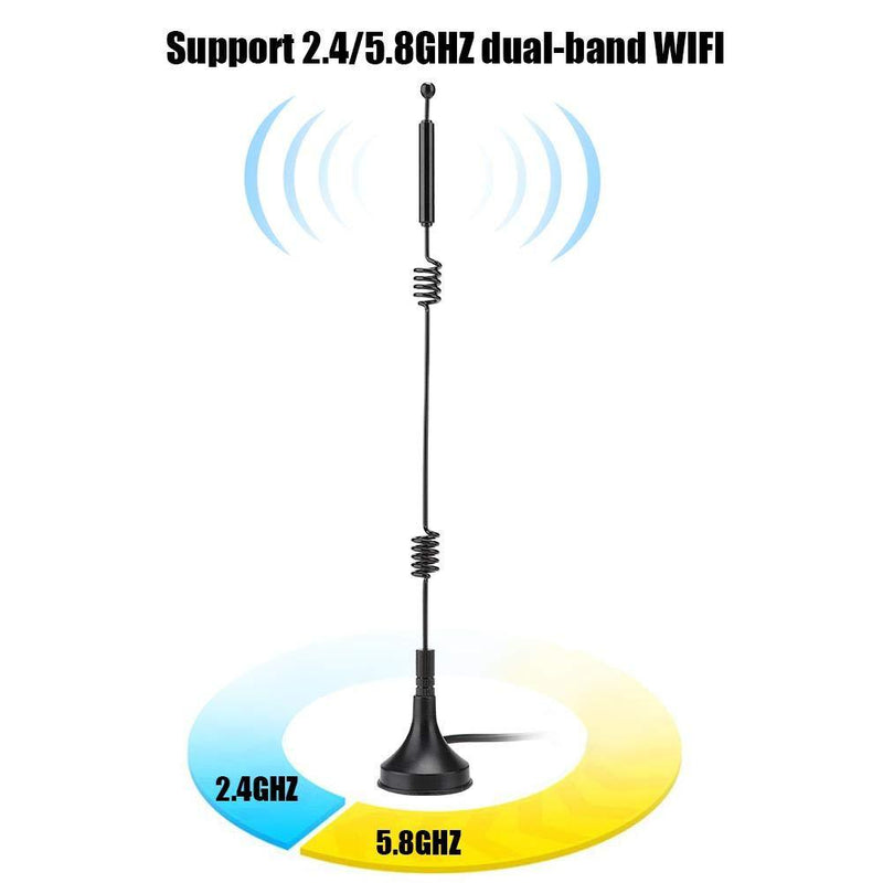 WiFi Router Antenna Omnidirectional Dual Band 2.4/5GHZ SMA Inner Hole Female 12DBi High Gain Double Helix Antenna(3m) 3m