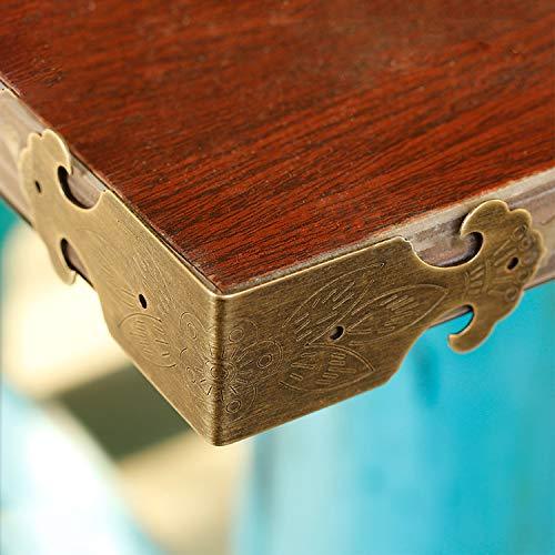 Tiazza 8Pcs Right Angle Brass Box Corner Protector Corner Braces Hardware Desk Edge Guards Wood Jewelry Box Photo Frame Accessories