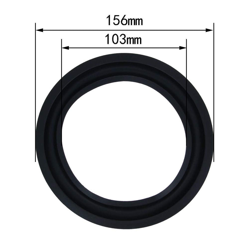 Fielect 6.5 Inch Speaker Rubber Edge Surround Rings Replacement Parts for Speaker Repair or DIY 1pcs