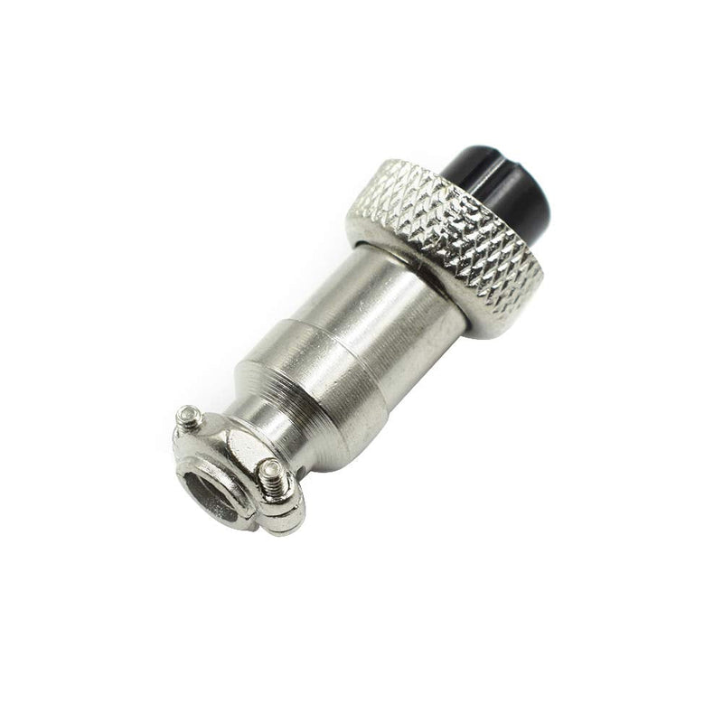Hxchen 2 Sets 4-Pin Metal Male Female Thread Panel Connector 12mm GX12-4P Aviation Plug Silver