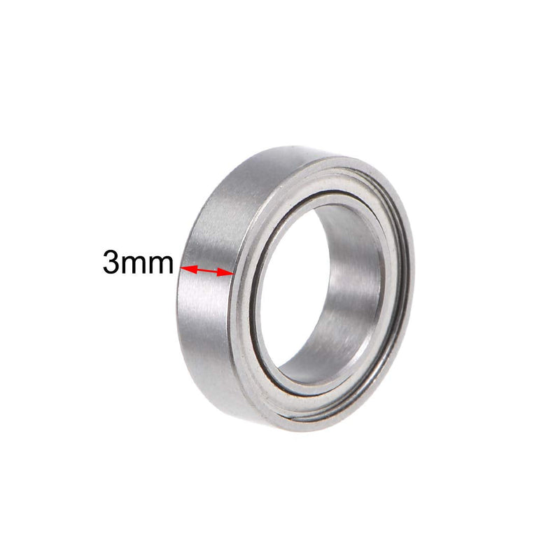 uxcell MR117ZZ Deep Groove Ball Bearing 7x11x3mm Double Shielded Chrome Bearings 10pcs 7mmx11mmx3mm