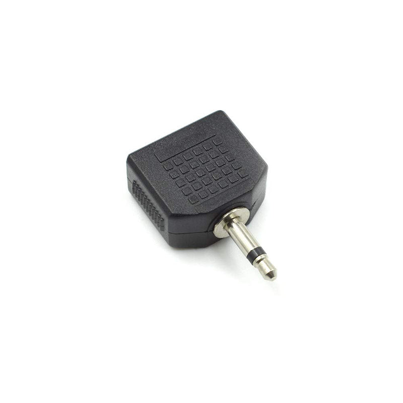 Hxchen 3.5mm Mono Male to Dual 3.5mm Female Mono Audio Y Splitter Microphone Converter Headphone Adapter Connector - (2 Pcs)