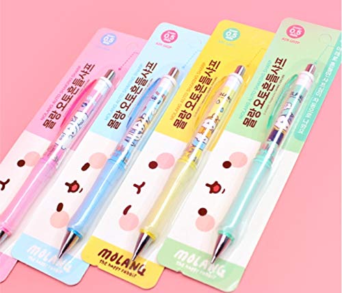 [feel Soon Retail] (4pcs) Molang Characters Automatic Mechanic Pencils (0.5mm)