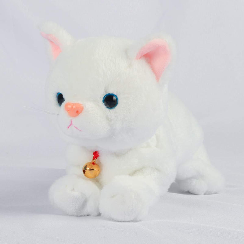 Smalody Interactive Plush Toys, Novelty Sound Control Electronic Cat Electronic Pets Robot Cat Gift for Children (White) White