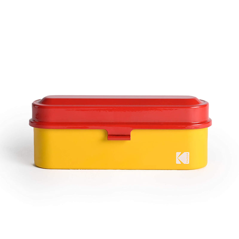 KODAK Film Case - for 5 Rolls of 35mm Films - Compact, Retro Steel Case to Sort and Safeguard Film Rolls (Red Top/Yellow Body)