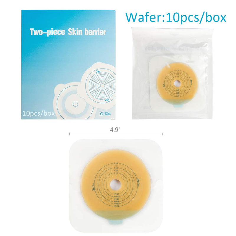 Carbou Adhesive Skin Barriers Wafer for Two-Piece Pouch System - 2-1/4'' 57mm - Box of 10… 10 Count (Pack of 1)
