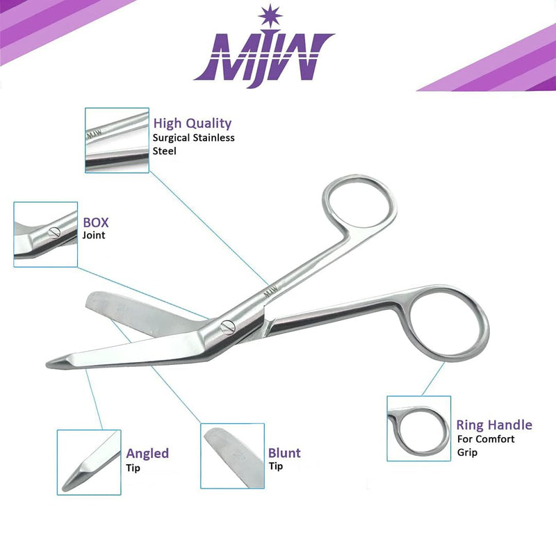 Stainless steel bandage scissors for cutting ostomy supplies 13.97 cm Silver