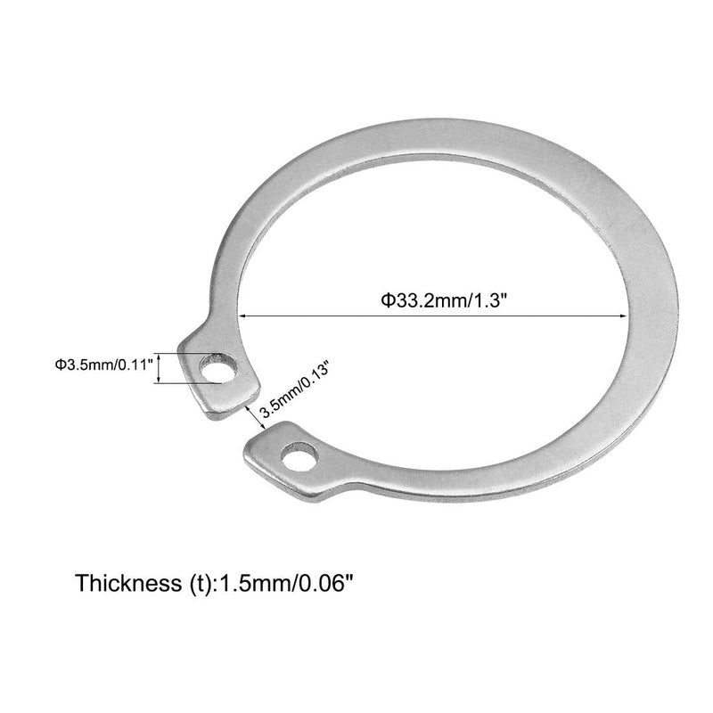 uxcell 40mm External Circlips C-Clip Retaining Shaft Snap Rings 304 Stainless Steel 20pcs