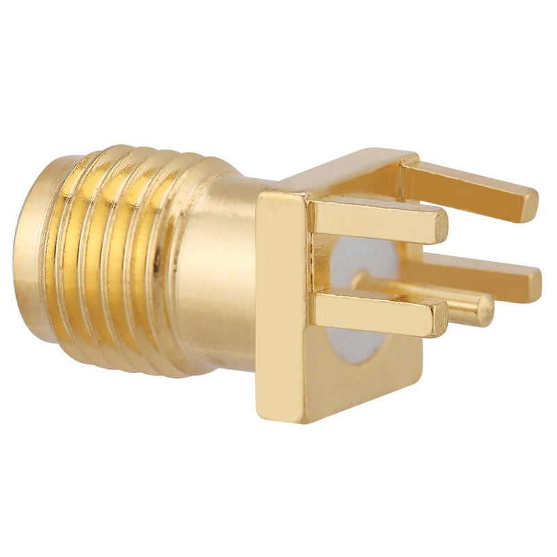 Pack of 10 Brass SMA Female Socket Jack PCB Mount 50 Ohm RF Connectors, SMA Connectors for Wireless Equipment and Ground Transmission Systems