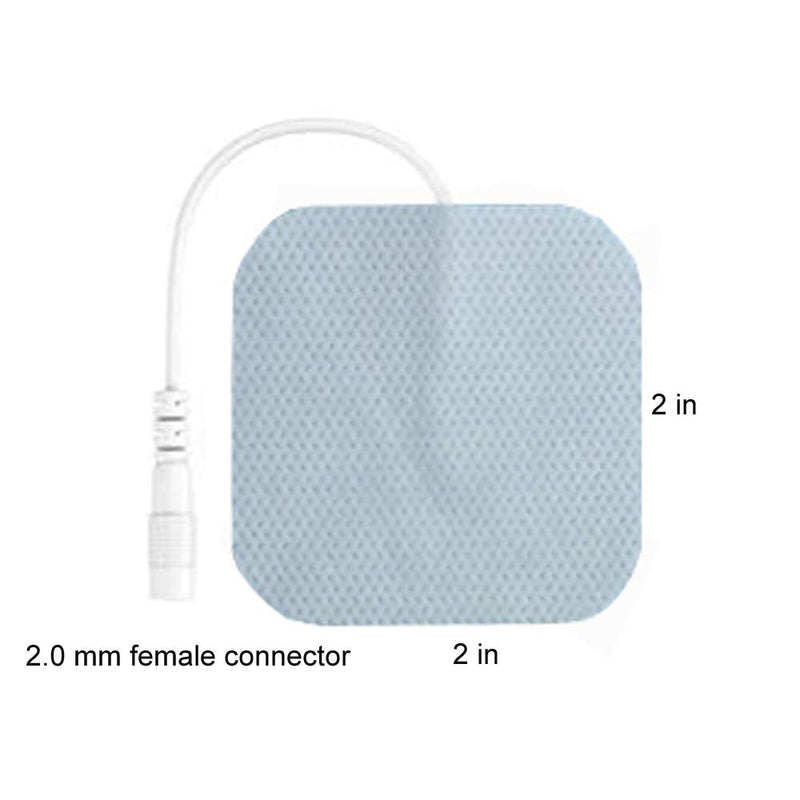 TENS Unit Pads 100Pcs Wired Self-Adhesive Electrodes Premium Replacement Pads for TENS Units - 2x2 Inches (2x2-100Pcs) 2x2-100pack
