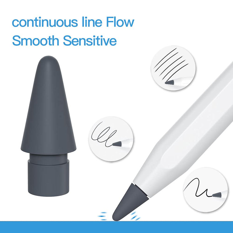 AWINNER Pen Tip Compatible with Apple Pencil Tips 1st & 2nd Generation Color Nib (Grey) Grey