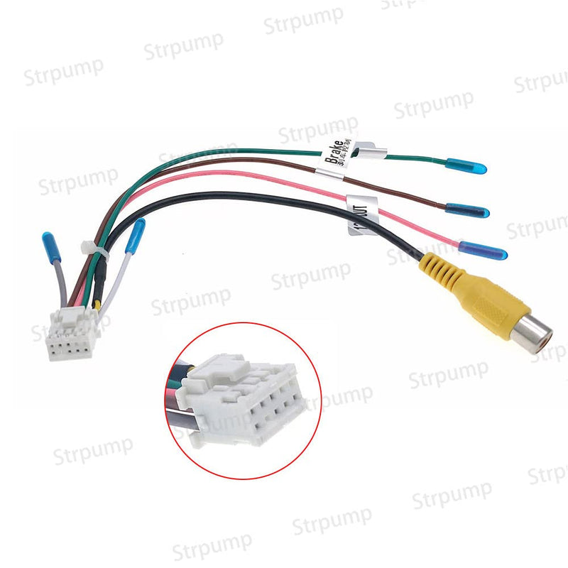 Strpump Car Radio Stereo Rearview Camera in Back Up Rearview Input Adapter Plug for Aftermarket Android Radio Stereo with 16pin Power Socket 10pin CAM In Adapter