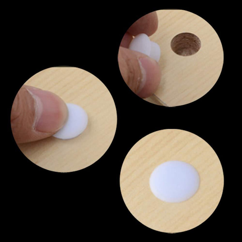 KINMAD 300 Pcs 4.4mm 0.17" Plastic Hole Plug Button Top Blanking Drilling Cover Caps Plugs for Chair Cabinet Cupboard Shelf, White 300 Pieces