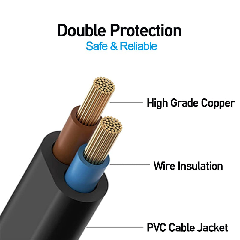 Printer Power Cord Cable Compatible HP Envy 4500 4510 4511 4520 5530 5660 5055 5535 5540 7640 7645 100 110 120 200, HP OfficeJet Pro 4650 6978 6968 6830 6600 4632 3830 8720 8600 4655 8610 8620 8630 6FT