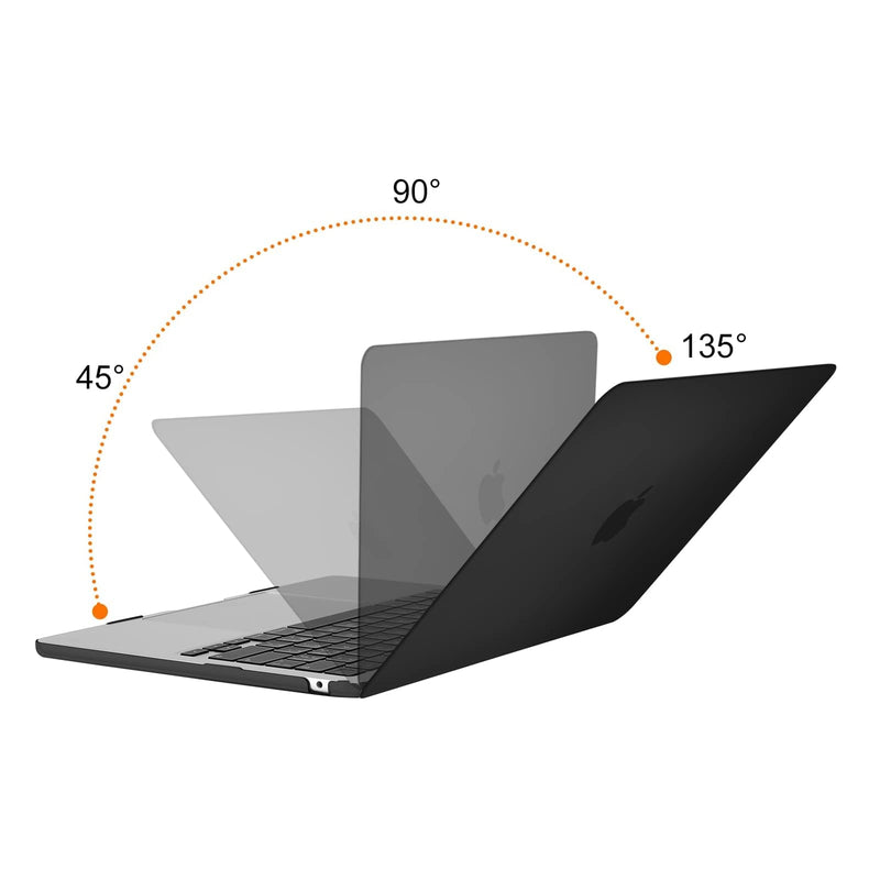 MOSISO Compatible with MacBook Air 13.6 inch Case 2022 Release A2681 M2 Chip with Liquid Retina Display & Touch ID, Protective Plastic Hard Shell Case Cover, Black