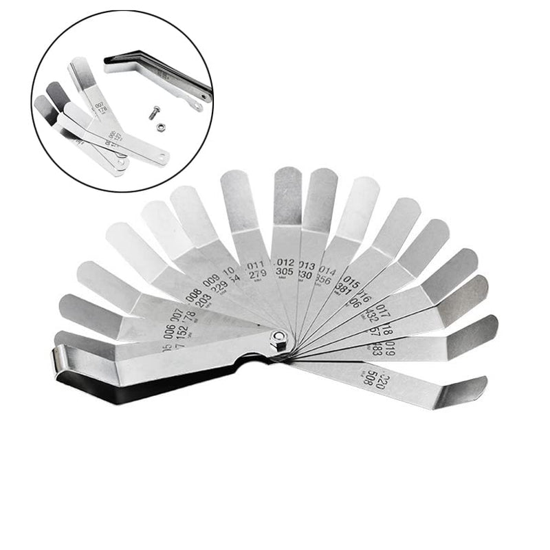 Smgda Stainless Steel Feeler Gauge Dual Reading Combination Gap Thicknes Measure Inch & Metric 0.127-0.508mm / 0.005 inch-0.020inch