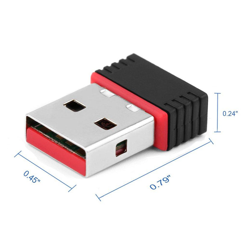150Mbps USB WiFi Adapter, LOTEKOO Wireless Network Card Adapter WiFi Dongle for Desktop Laptop PC Windows 10 8 7 MAC OS Raspberry Pi / Pi2 150Mbps Mini Size