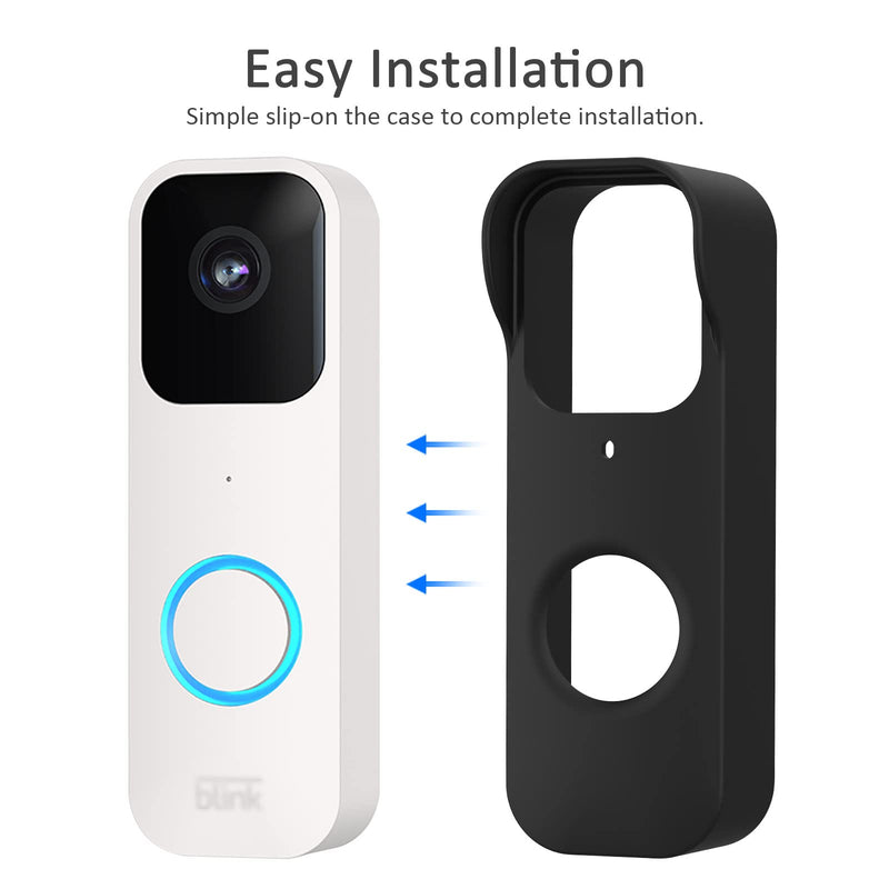 Camera Cases Compatible with Blink Video Doorbell Cover Black Silicone Waterproof Protetive Skin- LEFXMOPHY