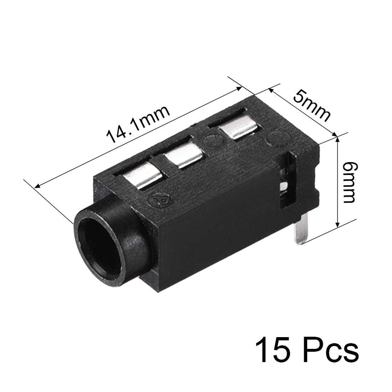 uxcell 3.5 mm Audio Jack Connector PCB Mount Female Socket 4 Pin PJ-320A 15pcs