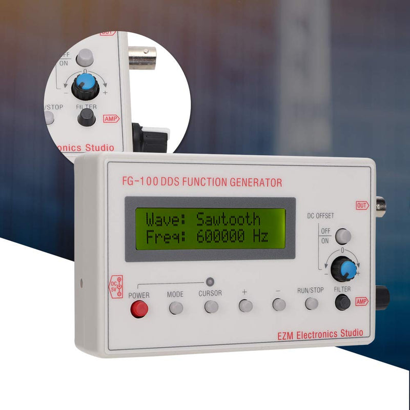 1Hz - 500KHz Signal Generator, Digital DDS Function Arbitrary Waveform Pulse Frequency Meter Output Sine Square Triangle Forward Sawtooth Wave, Reverse Sawtooth Wave Frequency Counter