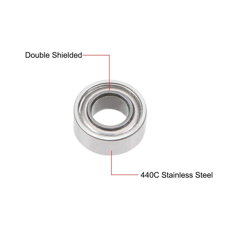 uxcell SMR106ZZ Stainless Steel Ball Bearing 6x10x3mm Shielded MR106ZZ Bearings 5pcs