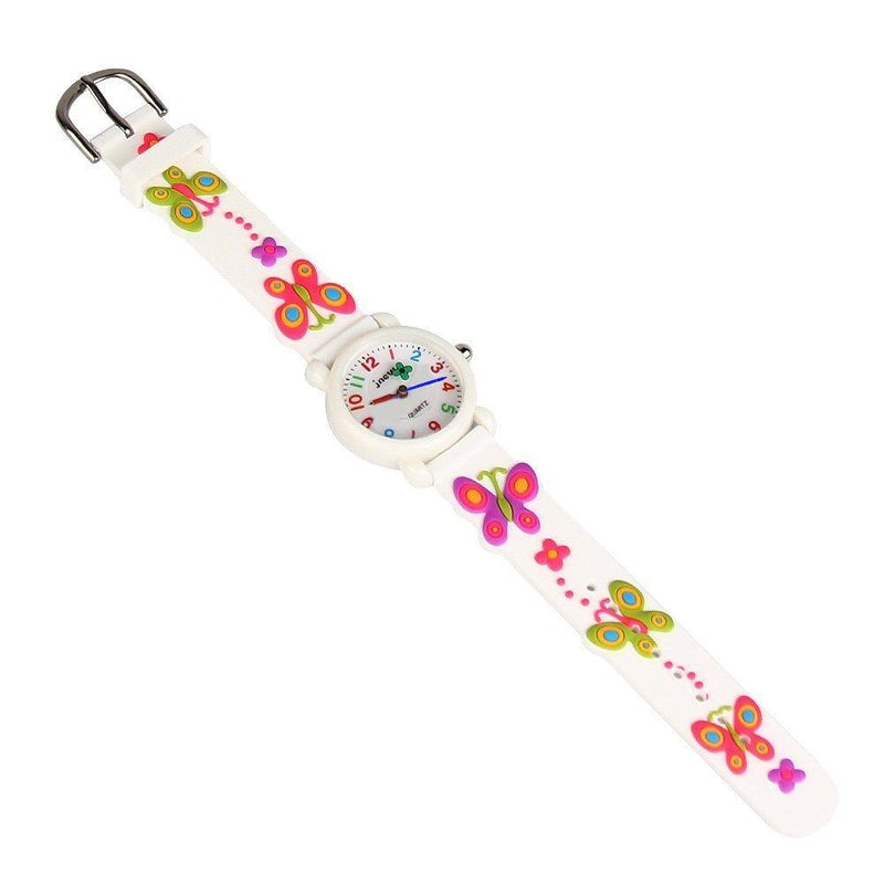 Kids Gift Cartoon Waterproof Watches Toys for Boys Girls - Best Gifts Butterfly White