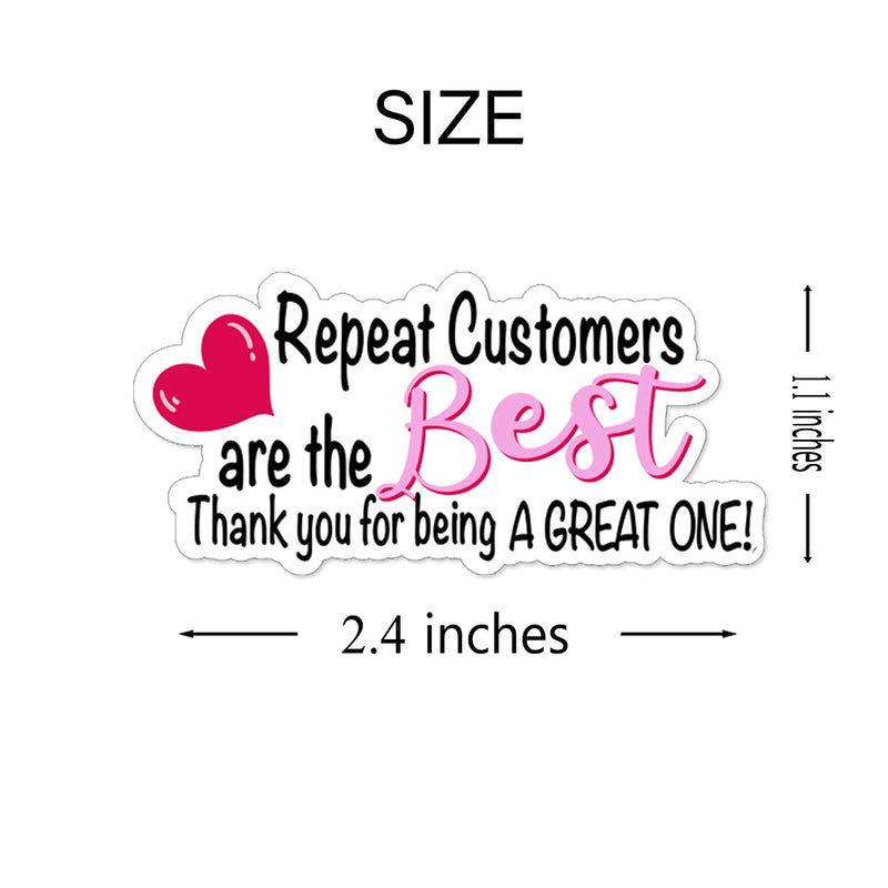 Wailozco 1.5'' Repeat Customers are The Best Stickers ,Thank You Stickers,Handmade Stickers,Business Stickers,Envelopes Stickers for Online Retailers,Handmade Goods,Small Business,500 Labels Per Roll