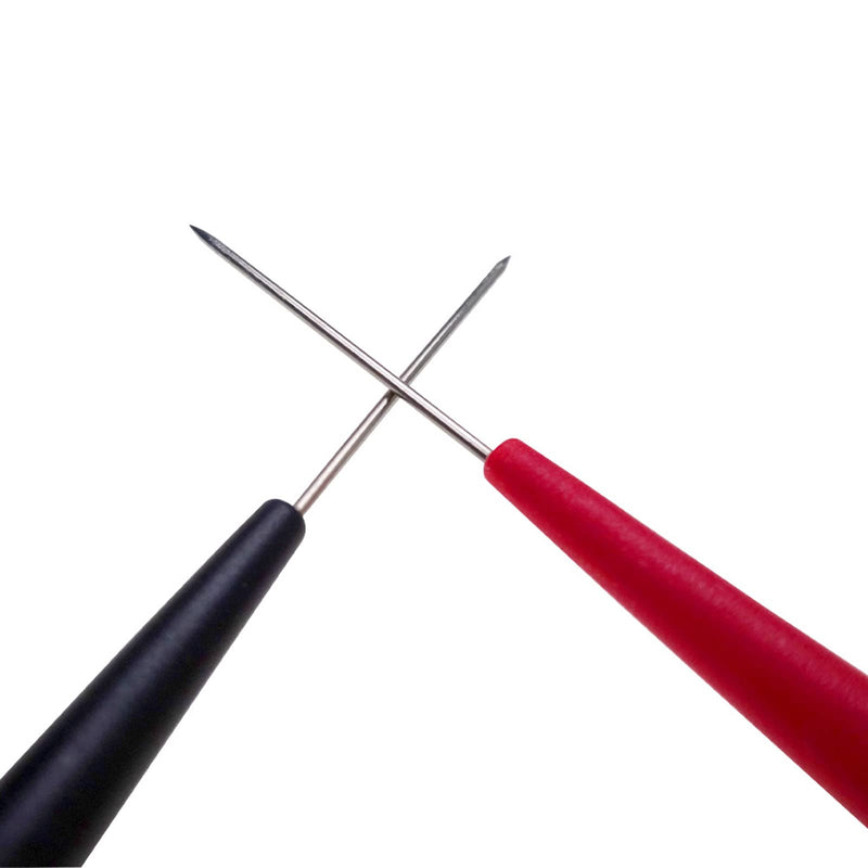 Peakelect 10PCS Insulated Wire Piercing Probe Automotive Back Probe Non-Destructive Multimeter Puncture Test Probe 0.7mm Needle Pin with 4mm Banana Socket, Red Black