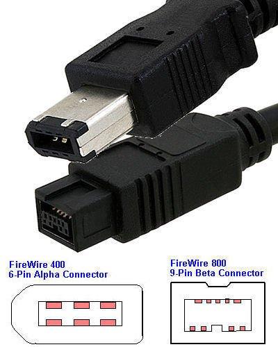AYA 10Ft (10 Feet) FireWire Cable IEEE-1394b 9pin-6pin 800/400Mbps Compatible with Windows, Mac, Sony iLink