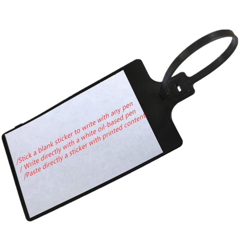 Plastic Seals Shipping Tags Logistics Use Big Sign Tie Large Label Tie, 255mm Total Length, Package of 100pcs (Black) Black
