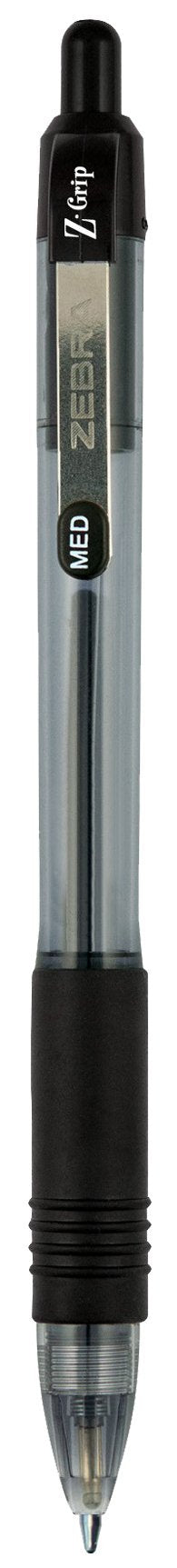 Zebra Pen Z-Grip Retractable Ballpoint Pen, Medium Point, 1.0mm, Black Ink, 24 Pack (Packaging may vary)