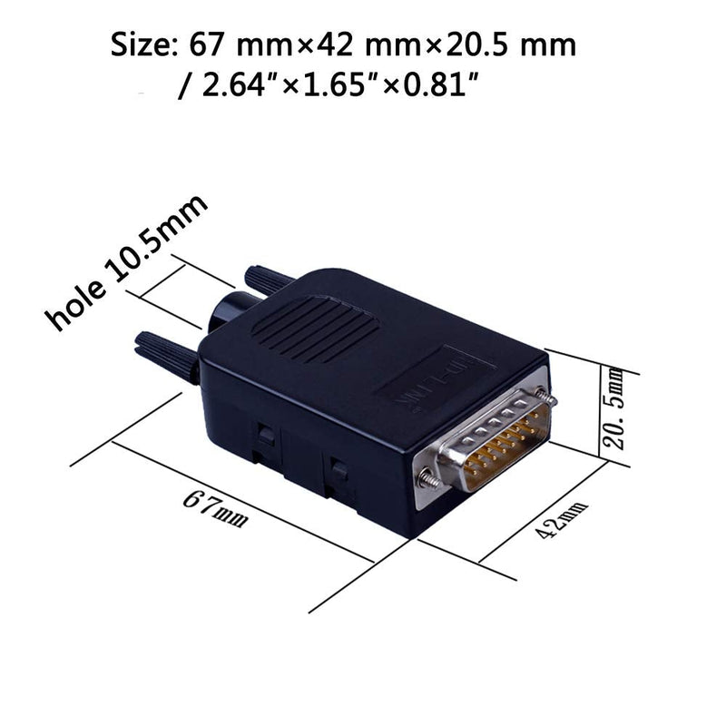 ANMBEST DB15 Solderless Serial to 15-pin Port Terminal Female Adapter Connector Breakout Board with Case Long Bolts Nuts (Female)