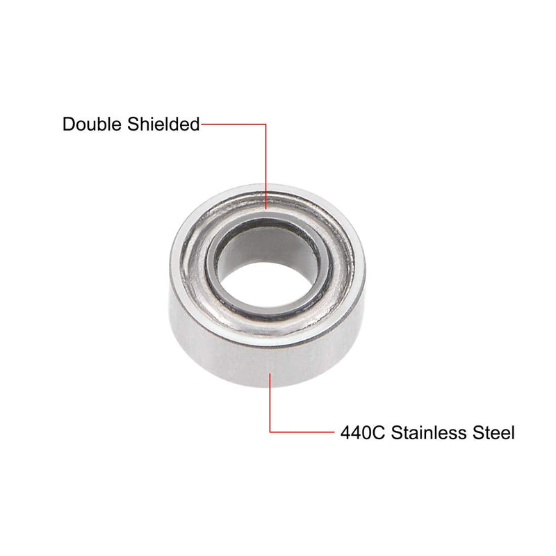 uxcell SMR63ZZ Stainless Steel Ball Bearing 3x6x2.5mm Shielded MR63ZZ Bearings 5pcs