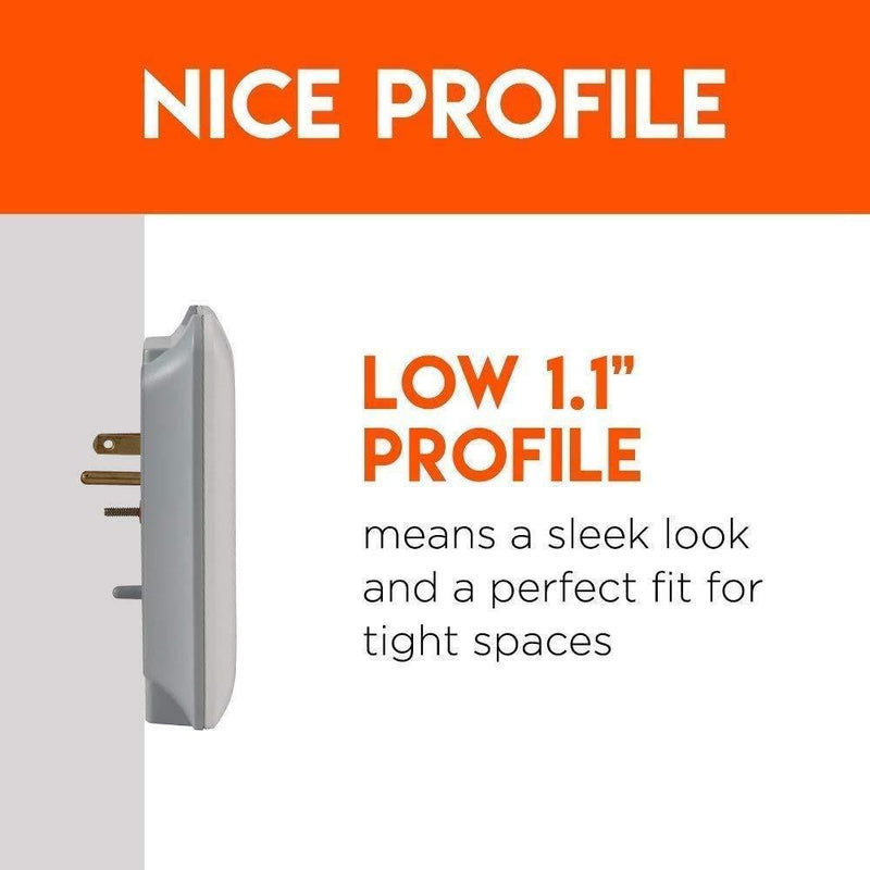 ECHOGEAR Low Profile Surge Protector 2 Pack - 3 AC Outlets & 2 USB Ports – 540 Joules of Surge Protection - Installs Over Existing Outlets to Protect Your Gear & Increase Outlet Capacity