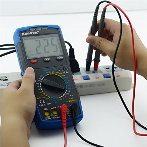 HOLDPEAK Digital Multimeter HP-770HC 6000 Counts Auto Ranging with NCV AC/DC Voltage Current Resistance Capacitor Frequency Temperature 2-HP-770HC Multimeter