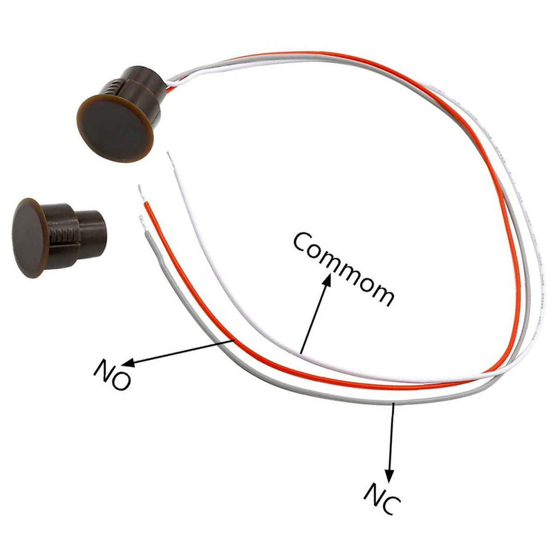 MC-31B NC & NO Magnetic Door Window Contact Sensor Switch Contact Sensor Alarm Magnetic Reed Switch - (5 Sets)