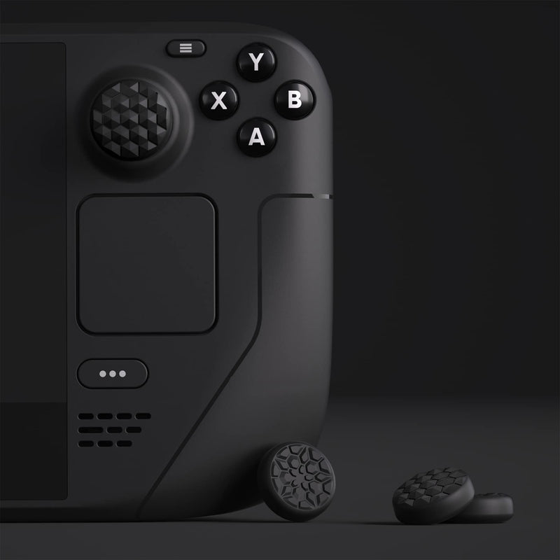 PlayVital Thumb Grip Caps for Steam Deck, Silicone Thumbsticks Grips Joystick Caps for Steam Deck - Diamond Grain & Crack Bomb Design