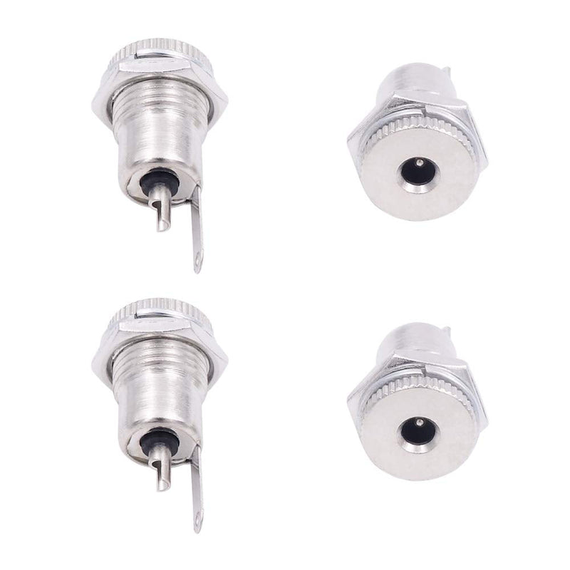 Fancasee (4 Pack) 3.5mm x 1.35mm Female DC Power Jack Socket Panel Mount 2 Pin Solder Type Metal Power Supply Jack Connector Adapter Socket