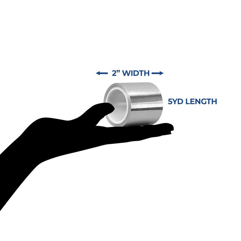 Scotch 3311 Aluminum Foil Tape - 2 in. x 5YD. Vapor Resistant Silver Foil Tape Roll with Thermal Conductivity, Rubber Adhesive