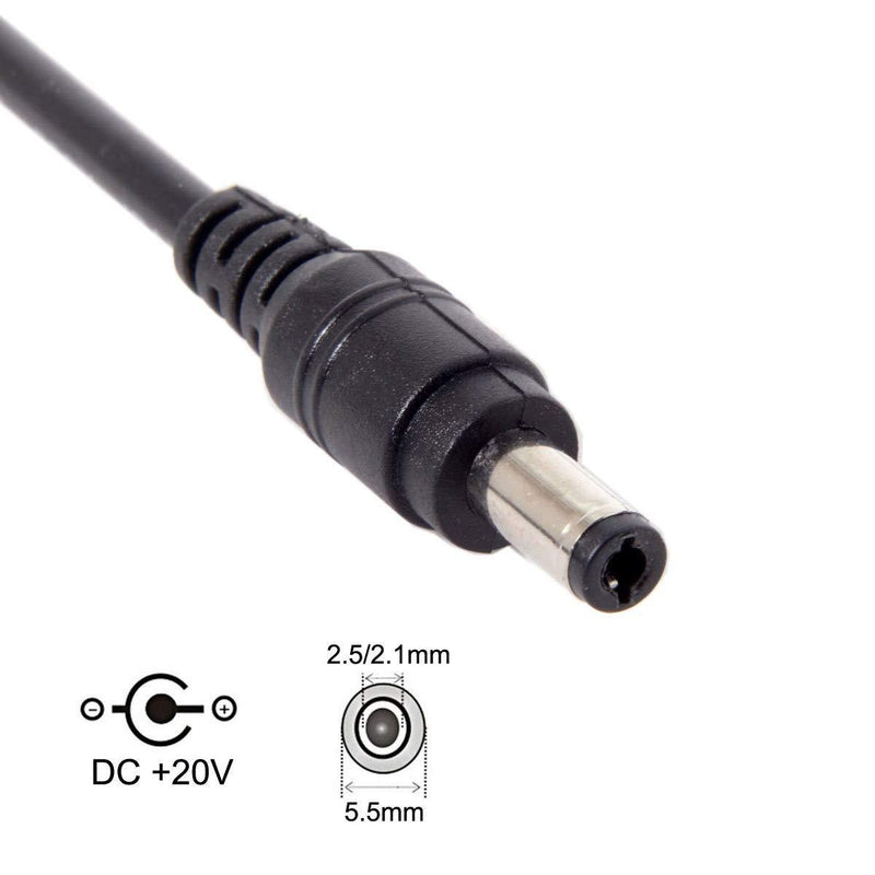 CY USB 3.1 Type C USB-C to DC 20V 5.5 2.5mm & 2.1mm Power Plug PD Emulator Trigger Cable for Laptop Black DC 5.5x2.1mm